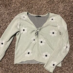 🌱Nikka K Mint Floral Tie-Front Cardigan🌱